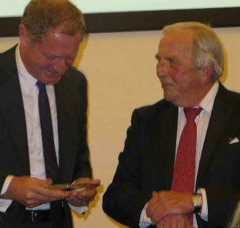 Photograph: Sir Andrew Motion and Peter Owen (copyright Sam Gray)